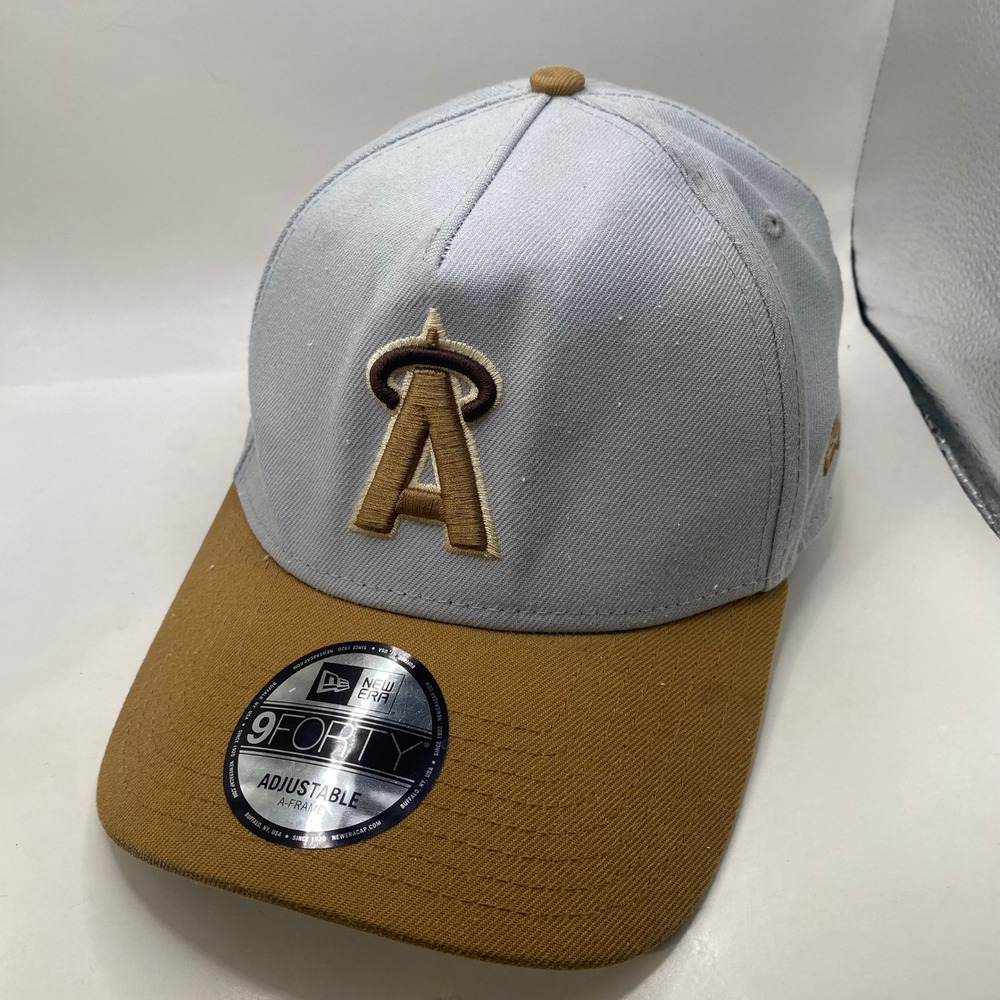 CALIFORNIA ANGELS New Era 9FORTY A-Frame Hat OSFM Grey Tan 1989 All Star Patch